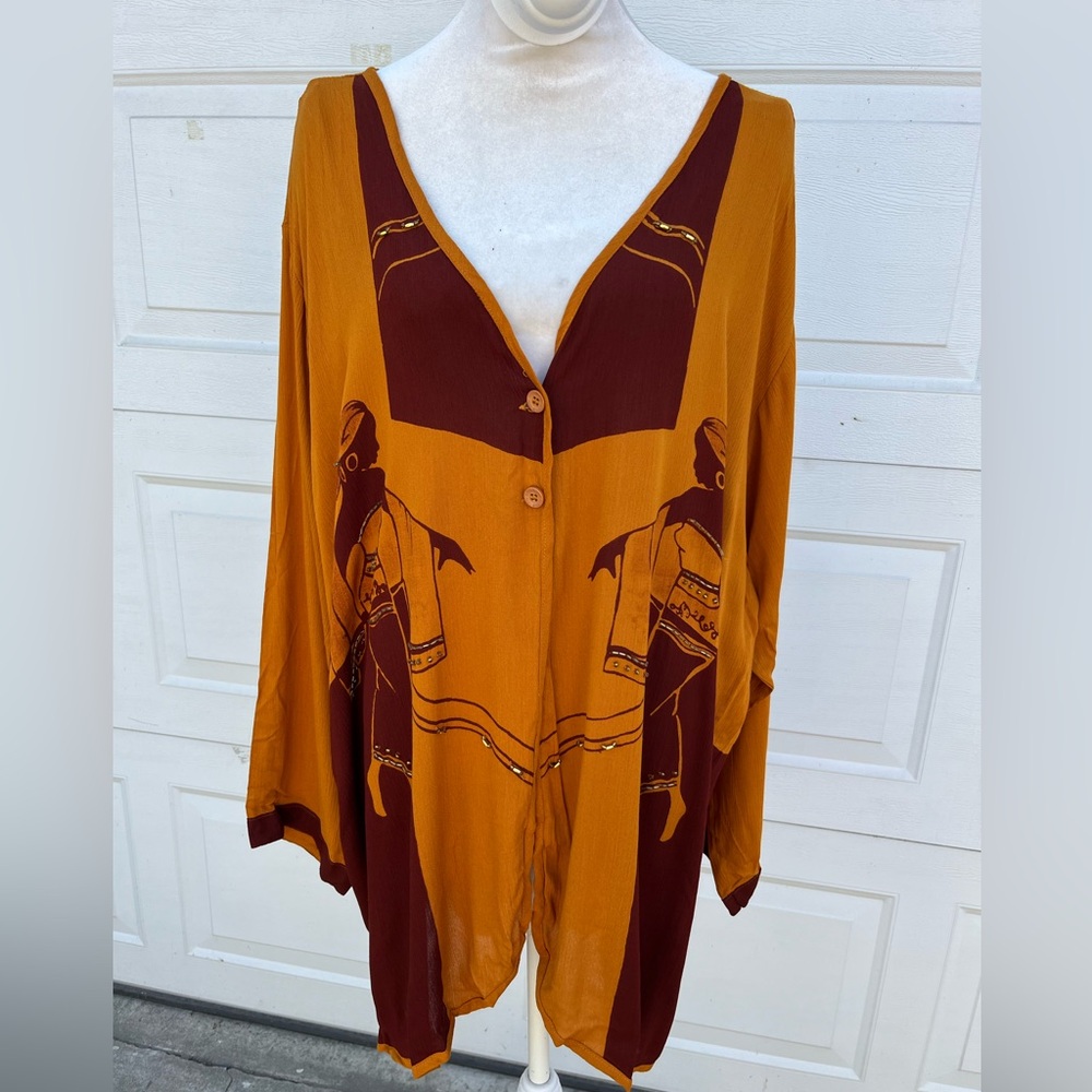 Women's VTG Original Anthony  blouse Rayon plus 2X